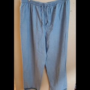 Vintage 90s GAP Chambray Cotton Wide Leg Lounge Sleep Pants XL Minimalist